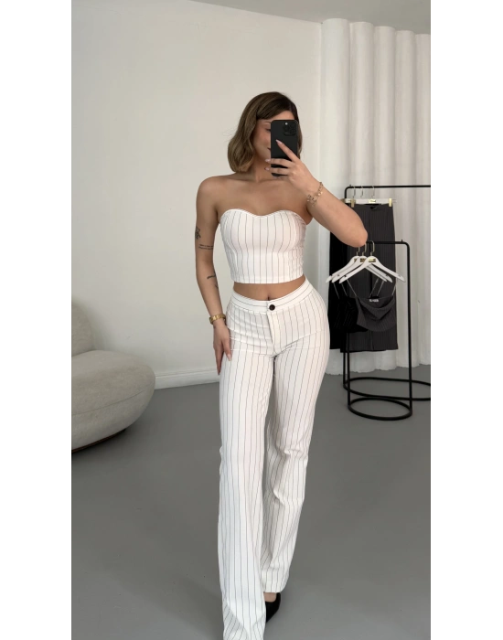 Joe Çizgili Takım - Beyaz