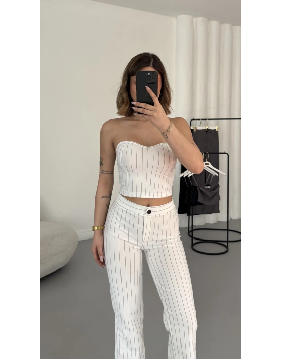 Joe Çizgili Takım - Beyaz