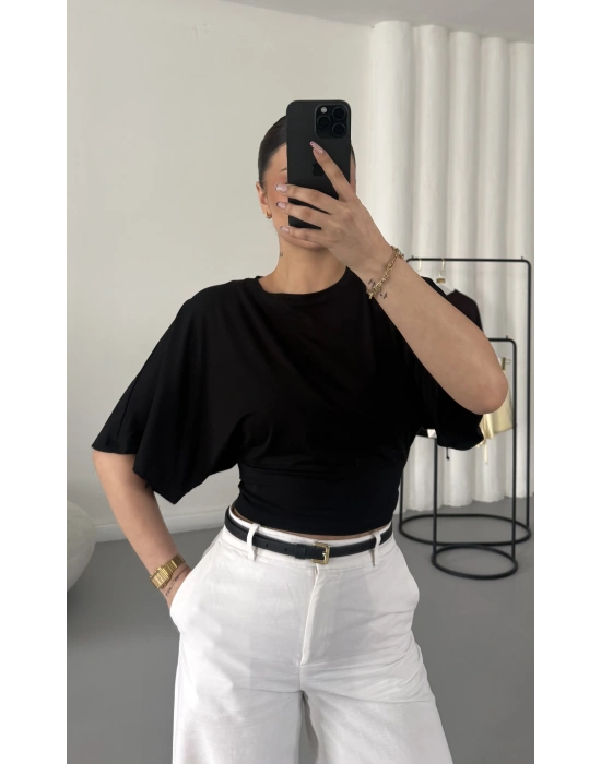 Lumia Salaş Crop - Siyah