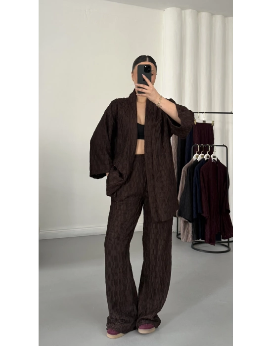 Adel Kimono Takım - Kahve