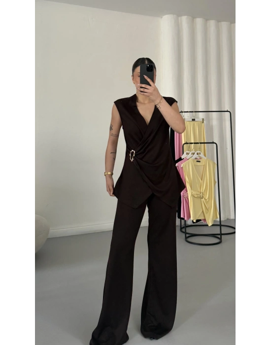 Luna Kruvaze Takım - Kahve