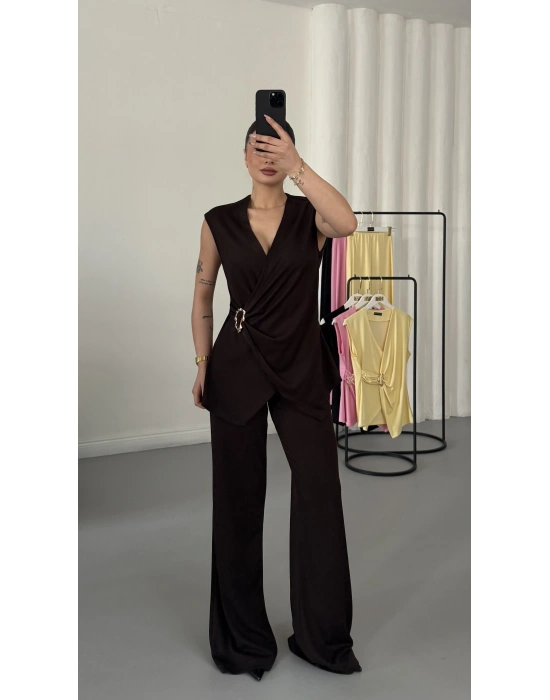 Luna Kruvaze Takım - Kahve