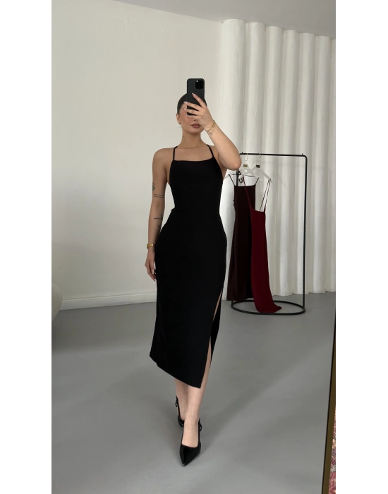 Martha İp Askılı Elbise - Siyah