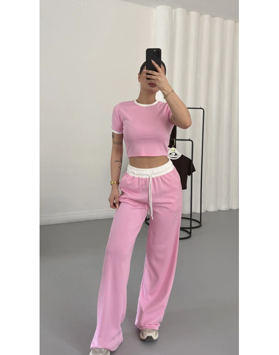 Perla Biyeli Takım - Pembe