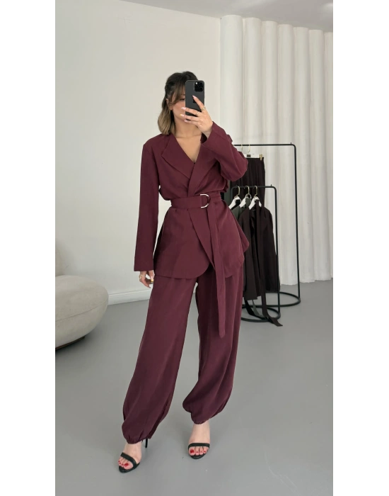 Loren Ceket Takım - Bordo
