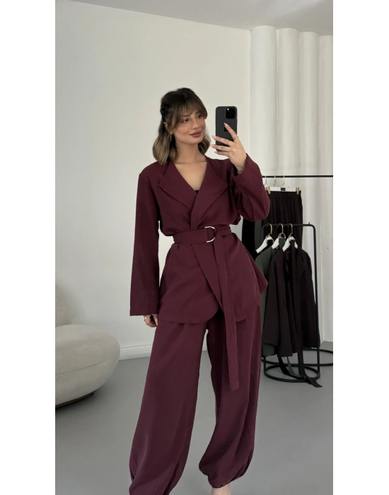 Loren Ceket Takım - Bordo
