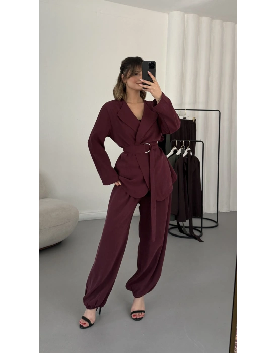 Loren Ceket Takım - Bordo