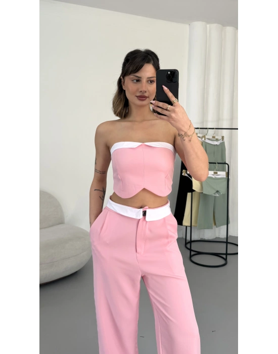 Ella Straplez Takım - Pembe