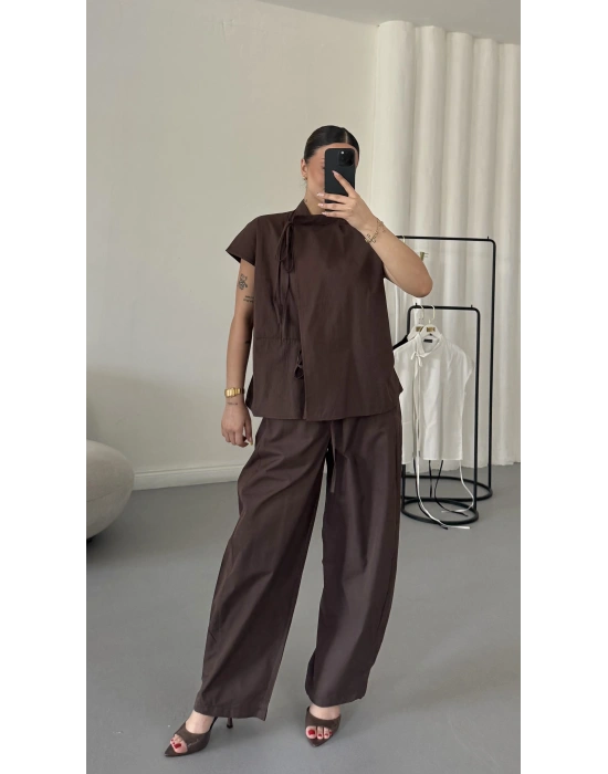 Edna Poplin Takım - Kahve