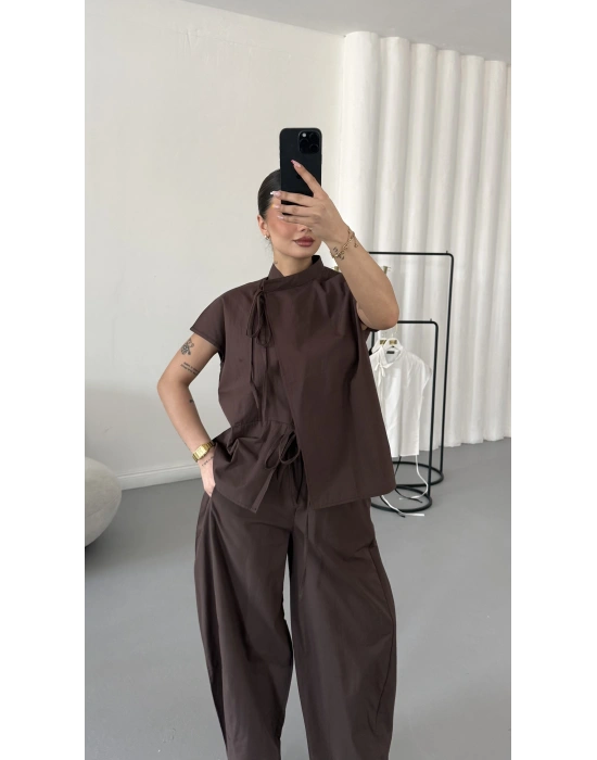 Edna Poplin Takım - Kahve
