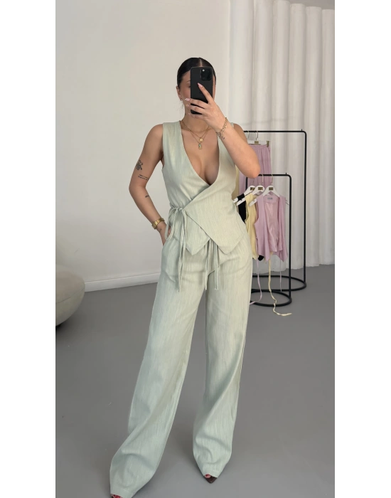 Frida Yelekli Takım - Mint Yeşili