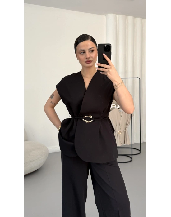Margot Yelekli Takım - Siyah
