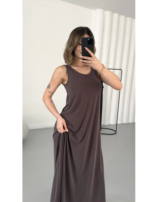 Ashley Salaş Elbise - Kahve