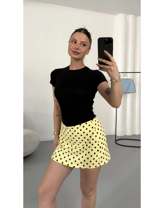 Pamela Puantiyeli Etek - Sarı