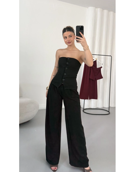 Sadie Straplez Takım - Siyah