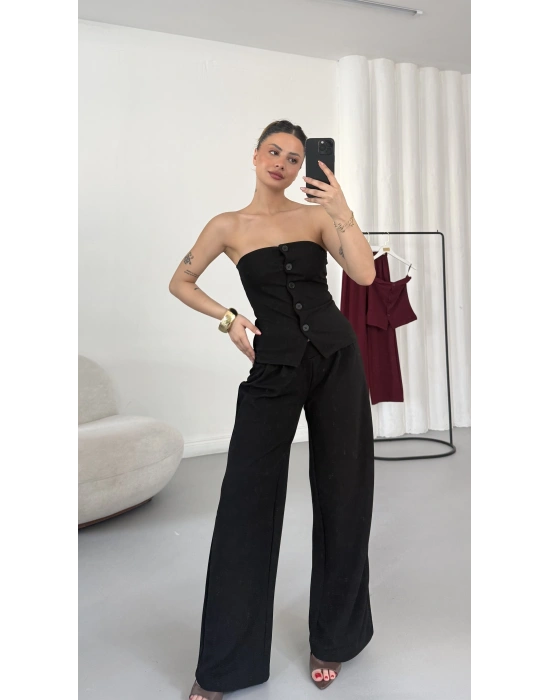 Sadie Straplez Takım - Siyah