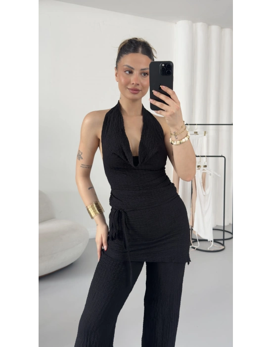 Athena Sırt Dekolte Takım - Siyah