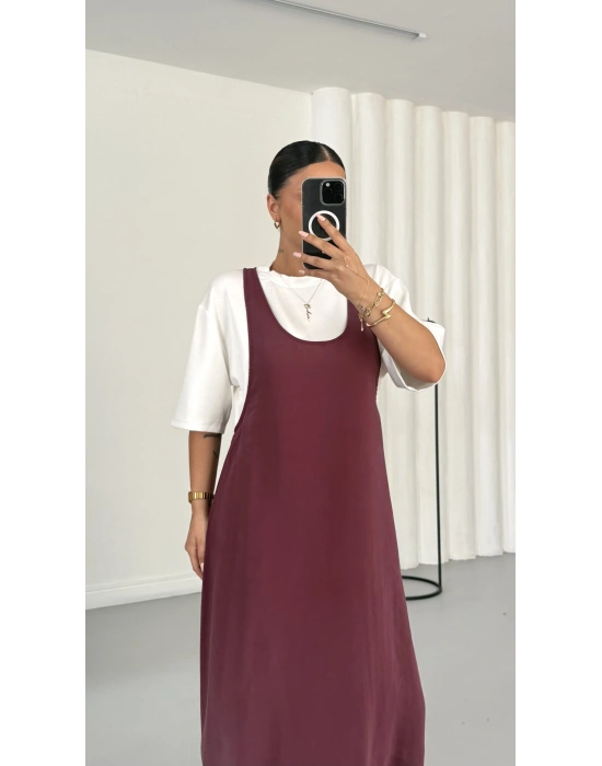 Agnes İkili Elbise Takım - Bordo