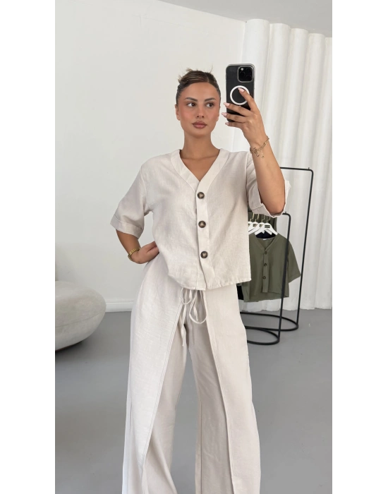 Alda Gömlek Takım - Bej