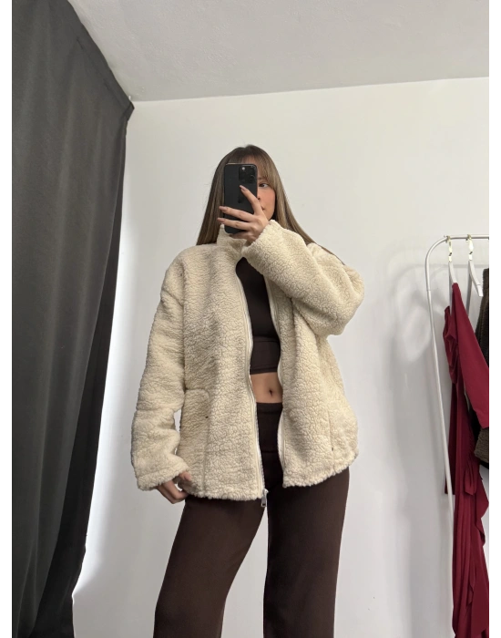 Alexi Peluş Mont - Bej