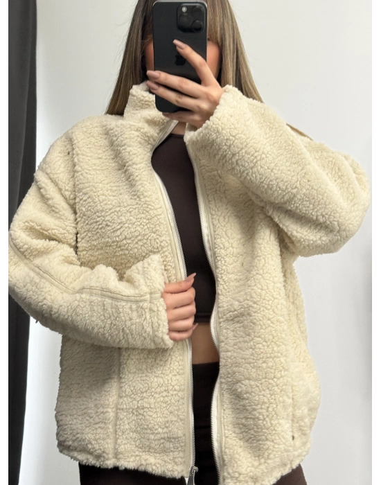 Alexi Peluş Mont - Bej