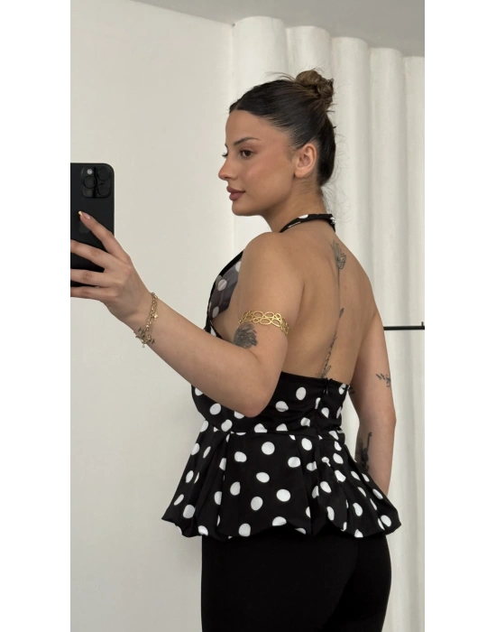 Alexis Puantiyeli Bluz - Siyah