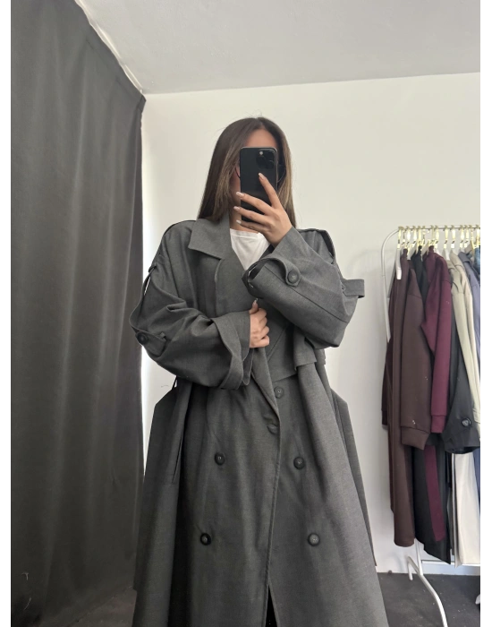 Alice Tasarım Trençkot - Gri