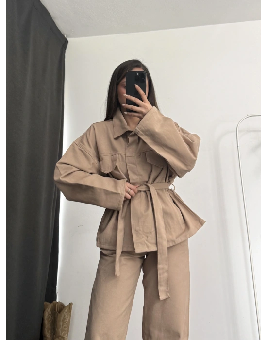 Alwin Kuşaklı Takım - Bej