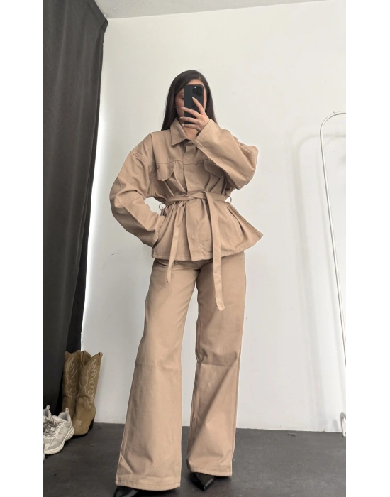 Alwin Kuşaklı Takım - Bej