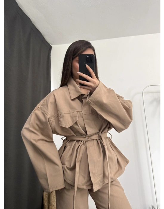 Alwin Kuşaklı Takım - Bej