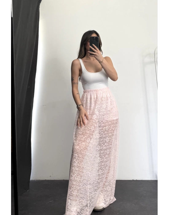 Alya Dantel Etek - Pembe