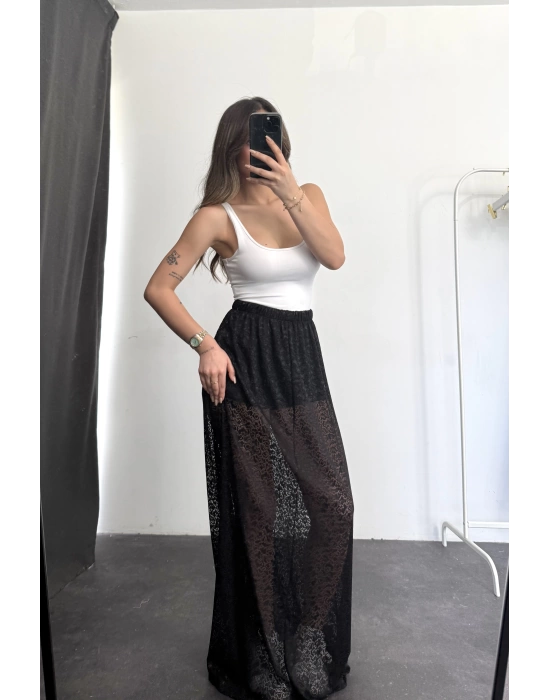 Alya Dantel Etek - Siyah