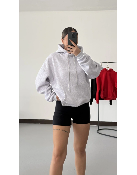 Angel Taşlı Sweatshirt - Gri