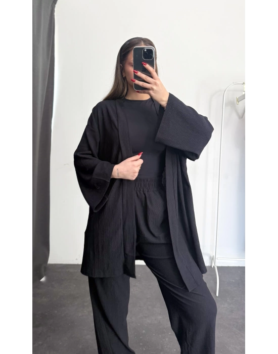 Anna Kimono Takım - Siyah