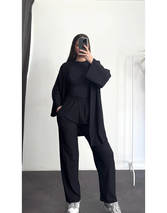 Anna Kimono Takım - Siyah