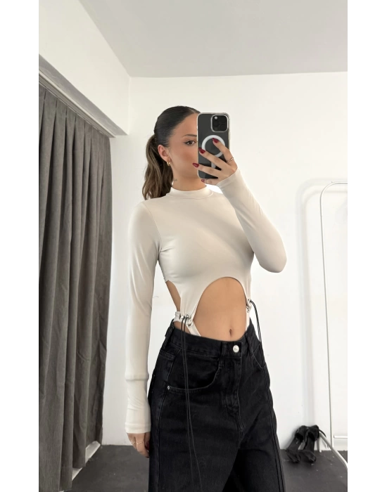 Anya Kuşgözü Detay Bodysuit - Taş