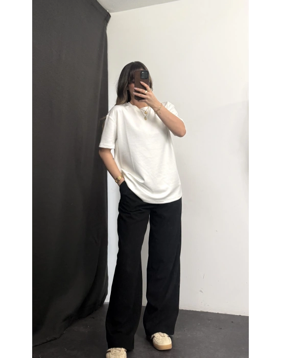 April Oversize Modal Tshirt - Beyaz