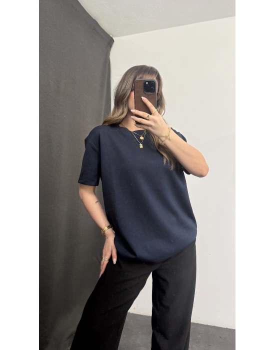 April Oversize Modal Tshirt - Lacivert