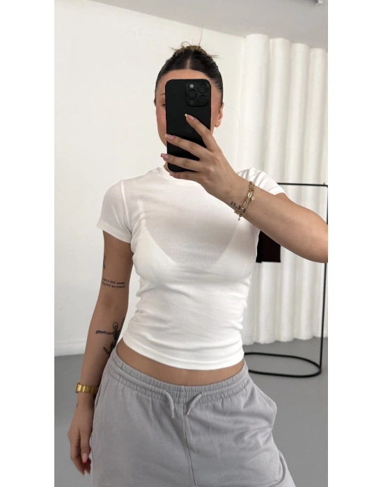 Aria Basic Crop - Beyaz