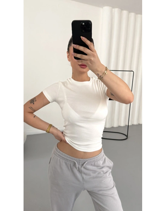 Aria Basic Crop - Beyaz