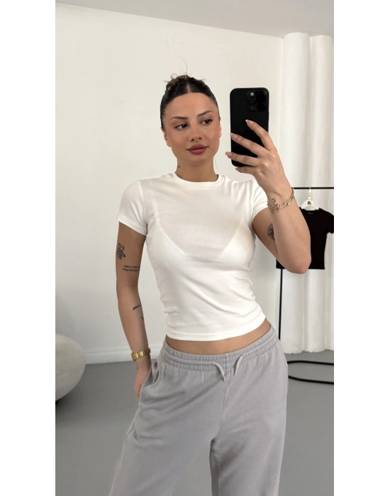 Aria Basic Crop - Beyaz