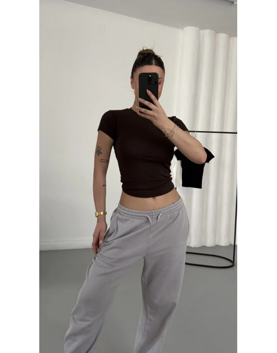 Aria Basic Crop - Kahve