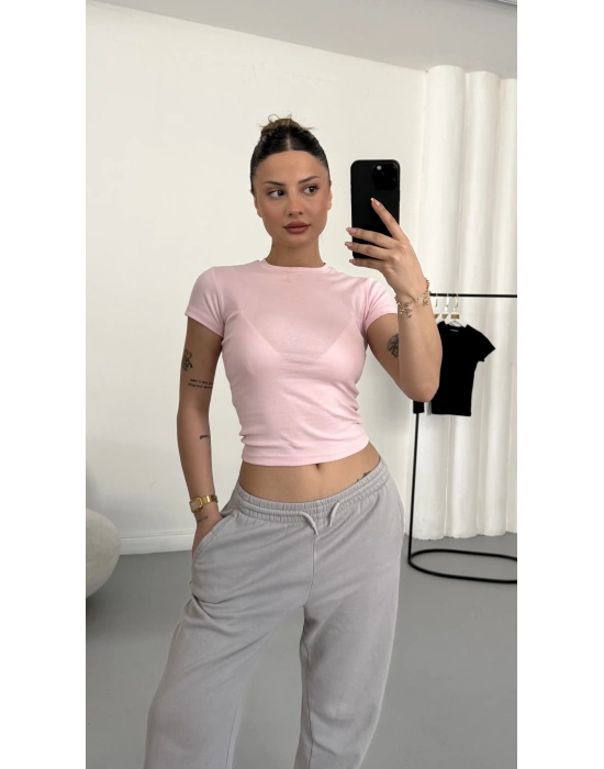 Aria Basic Crop - Pembe