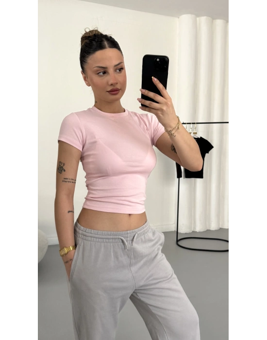 Aria Basic Crop - Pembe