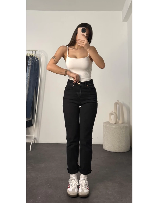 Aria Boyfit Mom Jean - Füme