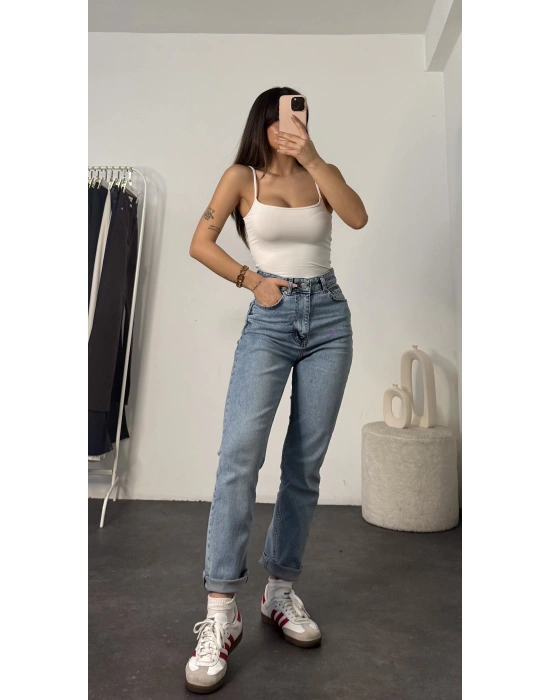 Aria Boyfit Mom Jean - Yıkamalı