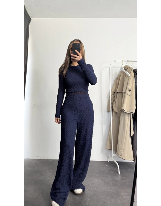 Ariel Basic Crop Takım - Lacivert