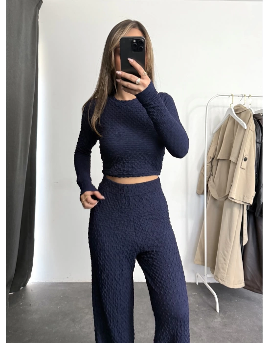 Ariel Basic Crop Takım - Lacivert