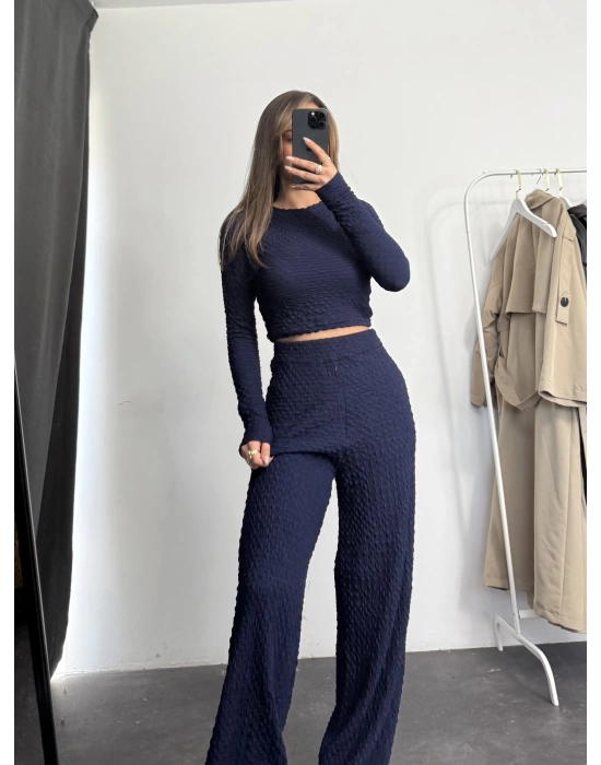 Ariel Basic Crop Takım - Lacivert