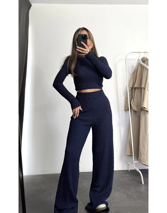Ariel Basic Crop Takım - Lacivert